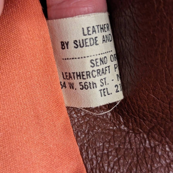 Vintage Brown Leather Jacket By Adler Size 44  Buttons Intact and Original - Picture 7 of 11